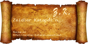 Zeidler Katapán névjegykártya